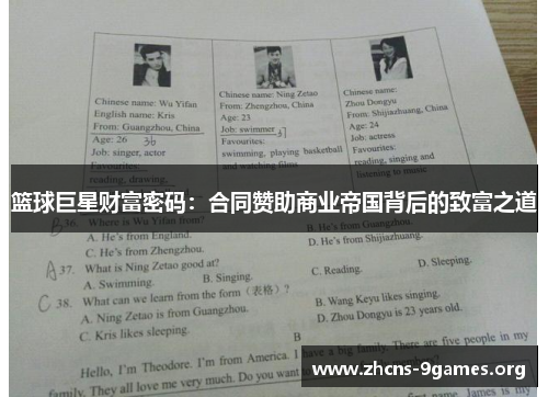 篮球巨星财富密码:合同赞助商业帝国背后的致富之道 篮球巨星财富密码:合同赞助商业帝国背后的致富之道