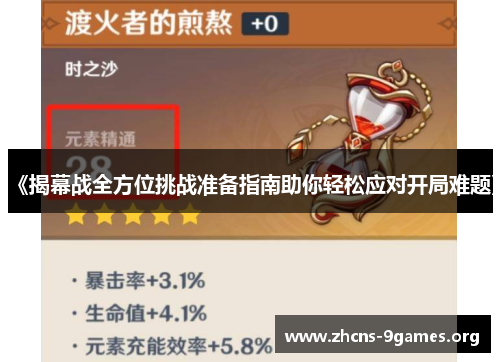 《揭幕战全方位挑战准备指南助你轻松应对开局难题》 《揭幕战全方位挑战准备指南助你轻松应对开局难题》